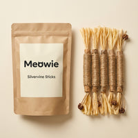 Meowie Silvervine Sticks pouch with five sticks