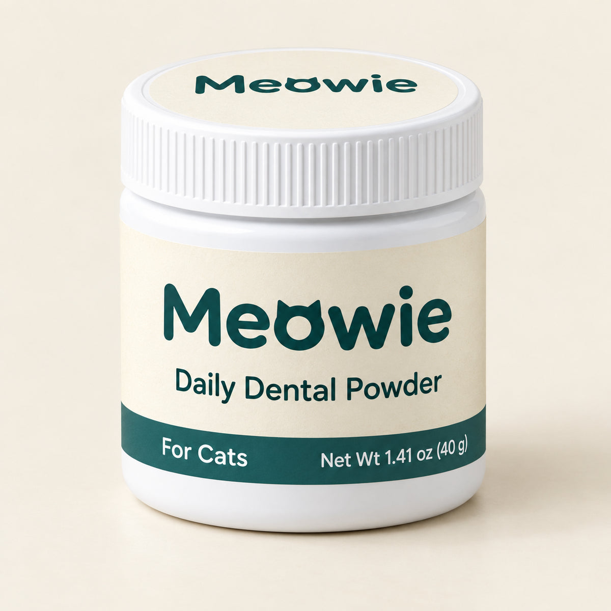 Meowie Daily Dental Powder jar
